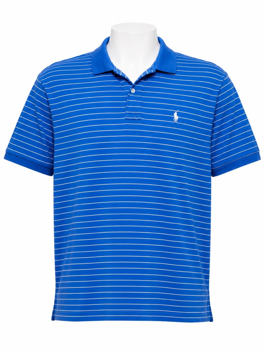 Size M Polo Ralph Lauren Men’s Blue Striped Cotton Polo Shirt Classic Pony Logo
